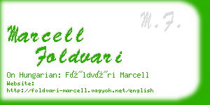 marcell foldvari business card