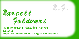 marcell foldvari business card
